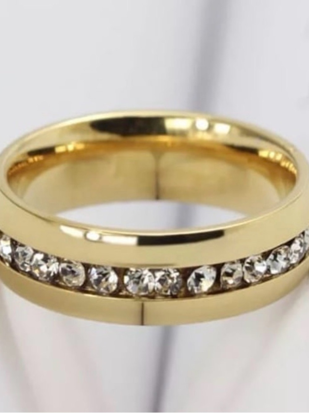 Unisex 18K Gold Diamond Eternity Wedding Band Ring
